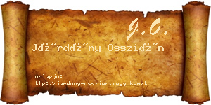 Járdány Osszián névjegykártya